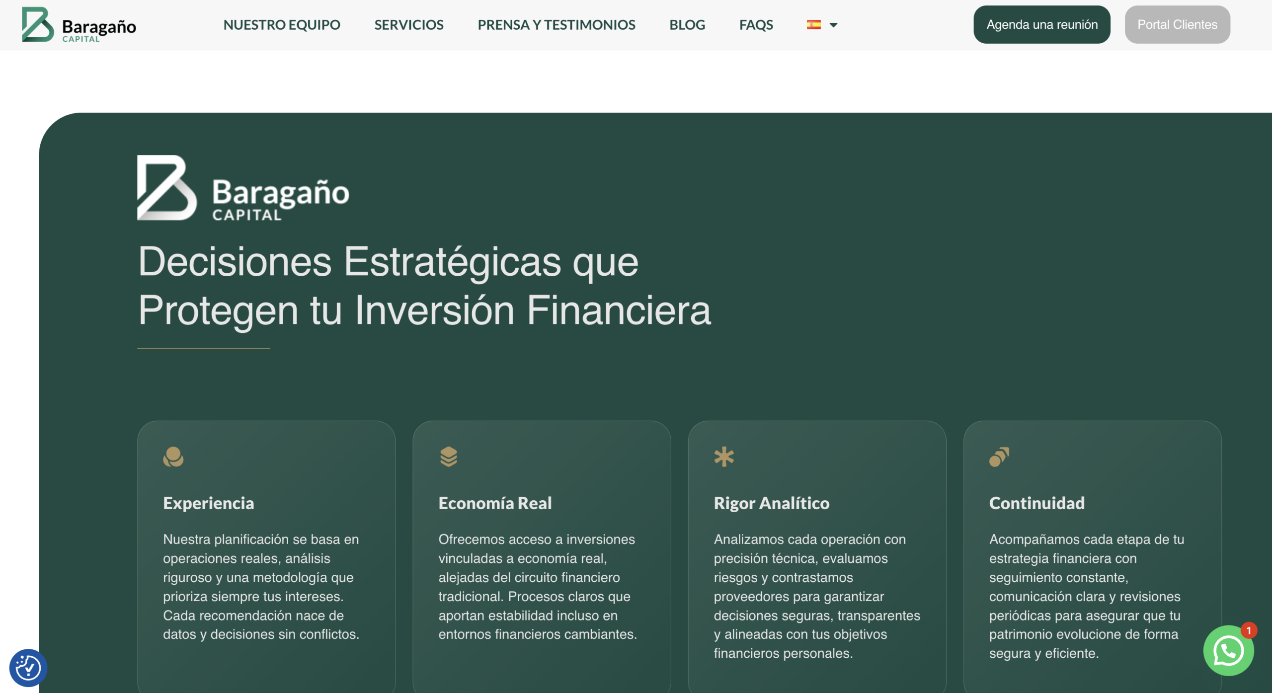 Pantallazo de la web baragaño capital